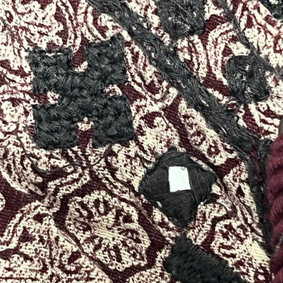 American‎ Eagle Outfitters Boho Romper Mauve Black Cotton Blend Medium - Picture 7 of 8